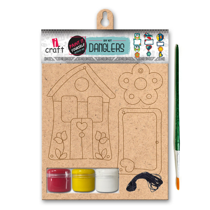 iCraft DIY House Danglers Kit | Paint & Create Hanging Decor for Kids