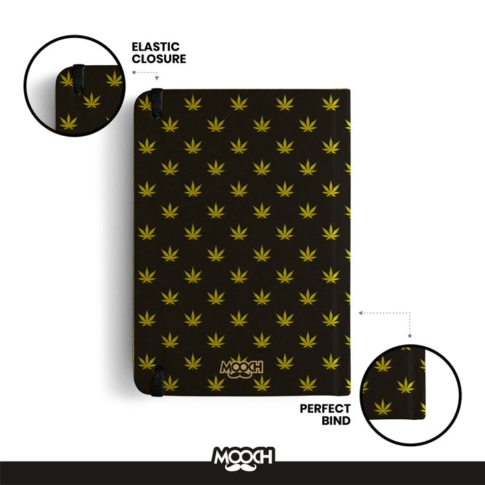 MOOCH – Weed Pattern A5 Plain Diary | Indian Khaki | 120 GSM