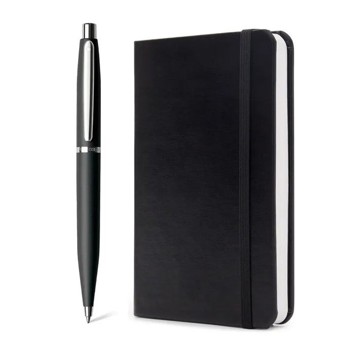 Sheaffer Gift Set – Matte Black VFM Ballpoint Pen with Chrome Trims & Small Notebook
