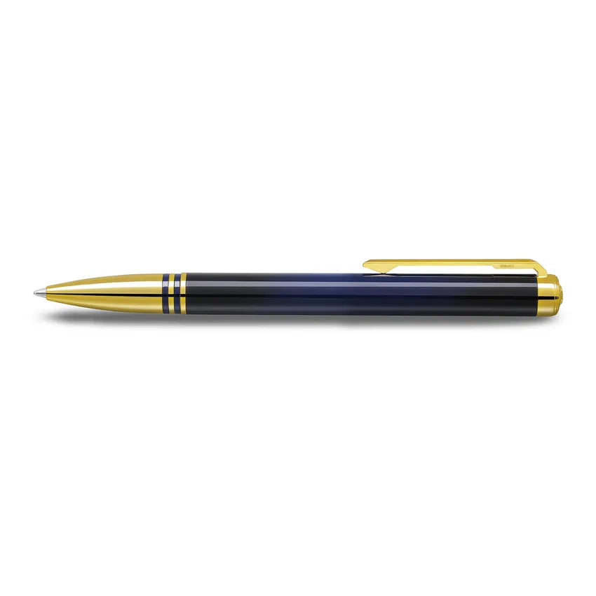 lapis-bard-contemporary-torque-ballpoint-pen-blue-with-gold-trims-open-view