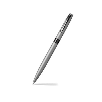 sheaffer-reminder-9019-matte-gray-ballpoint-pen-with-black-pvd-trim-open-view