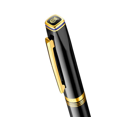 Lapis Bard Contemporary Rollerball Pen with Timekeeper – Luxury Black & Gold Gift Set