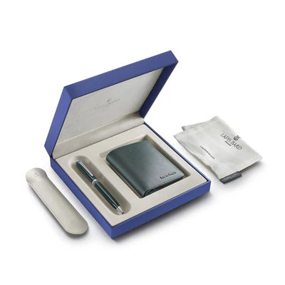 Lapis Bard Contemporary Verdant Ballpoint Pen & Dual Compartment Wallet Gift Set