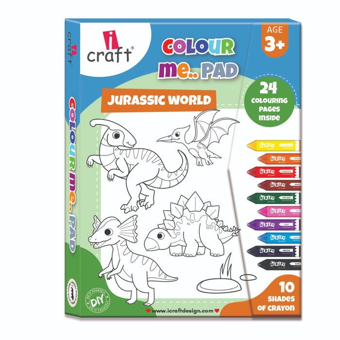 iCraft - Jurassic World Colouring Pad with Crayons