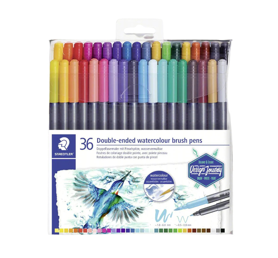 Staedtler Double-ended watercolour brush pens (Set of 36)