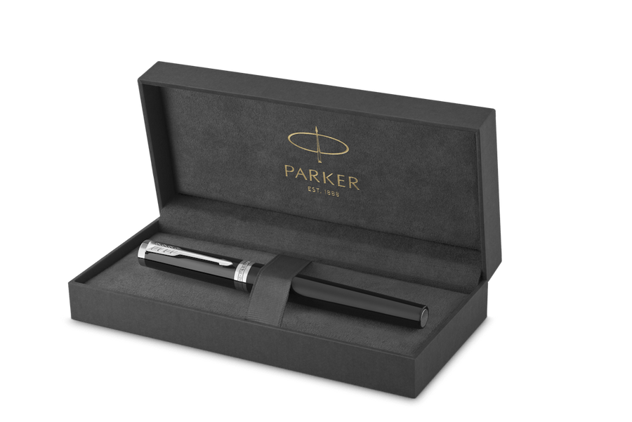 Parker Ingenuity Rollerball Pen – Black with Chrome Trim