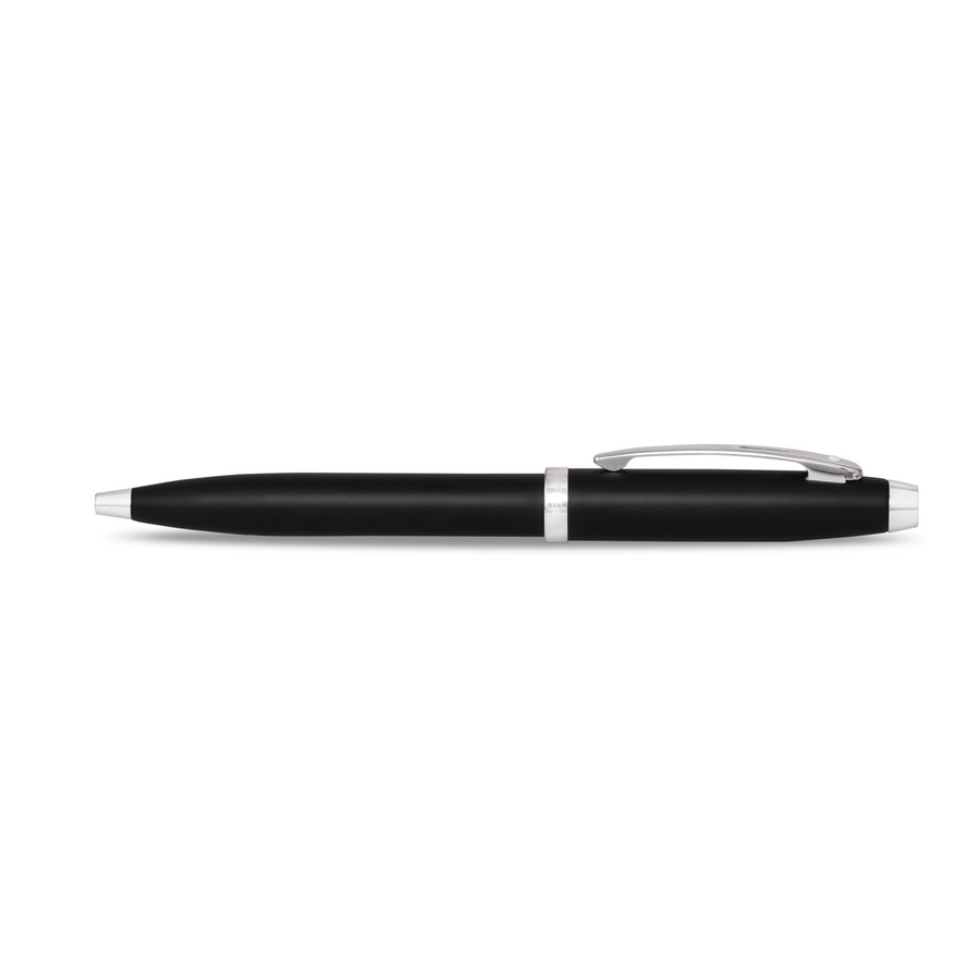 Sheaffer Gift Set – Matte Black 100 Ballpoint Pen with Chrome Trims & Business Card Holder
