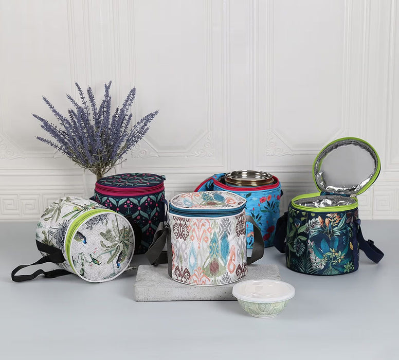 India Circus – Blossomy Mosaic Round Insulated Lunch Bag