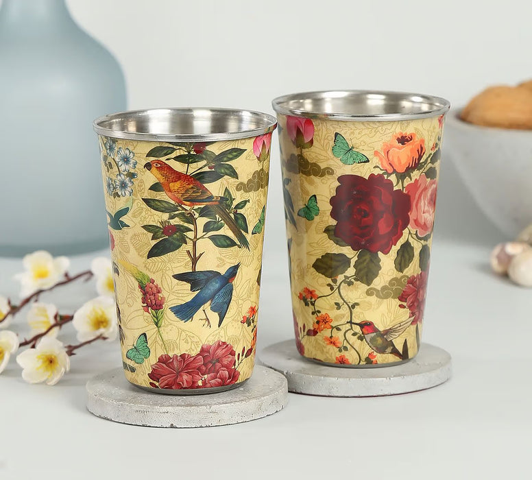 India Circus – Bird Land Large Steel Tumbler (Set of 2)