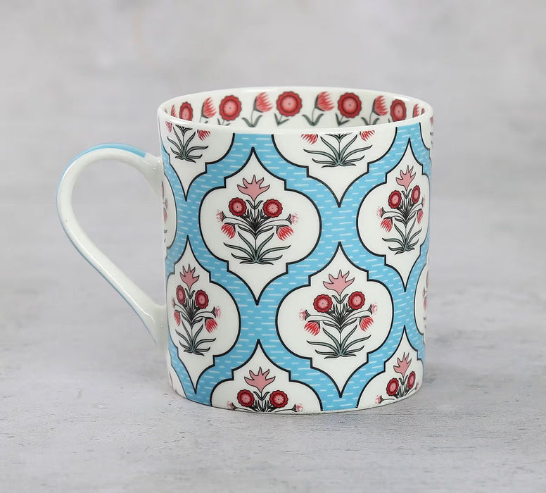 India Circus – Blue Lattice Motifs Coffee Mugs Set of 6