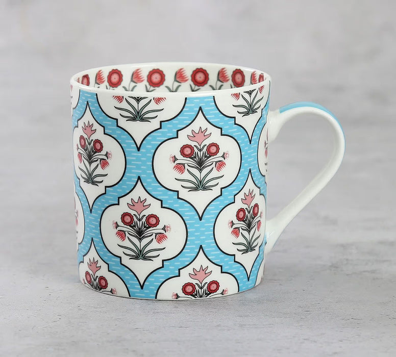 India Circus – Blue Lattice Motifs Coffee Mugs Set of 6