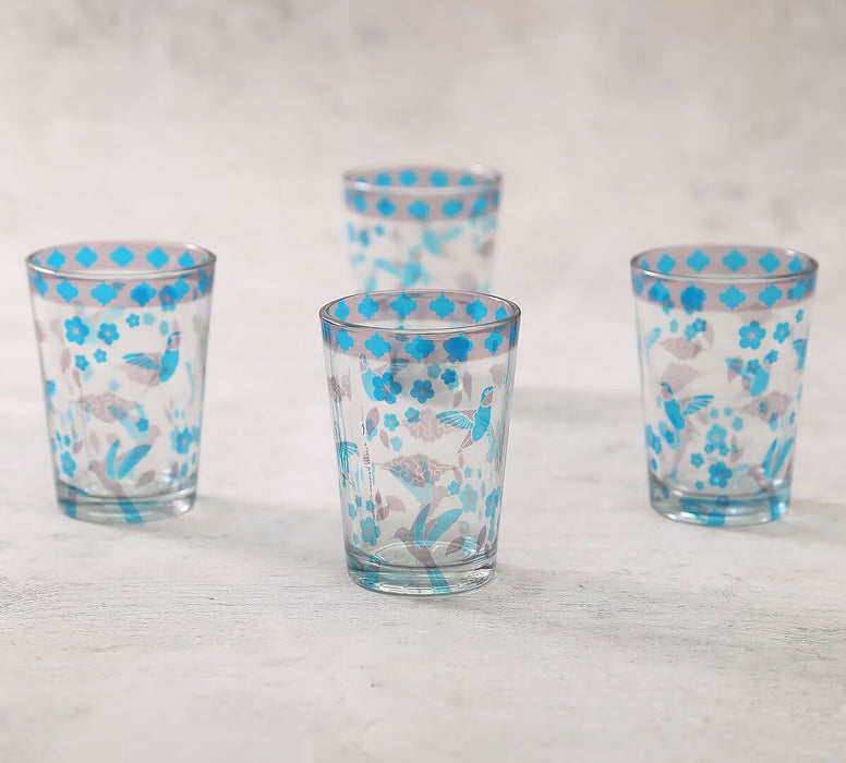 India Circus – Grey Flock of Birds Chai Glass Set of 4