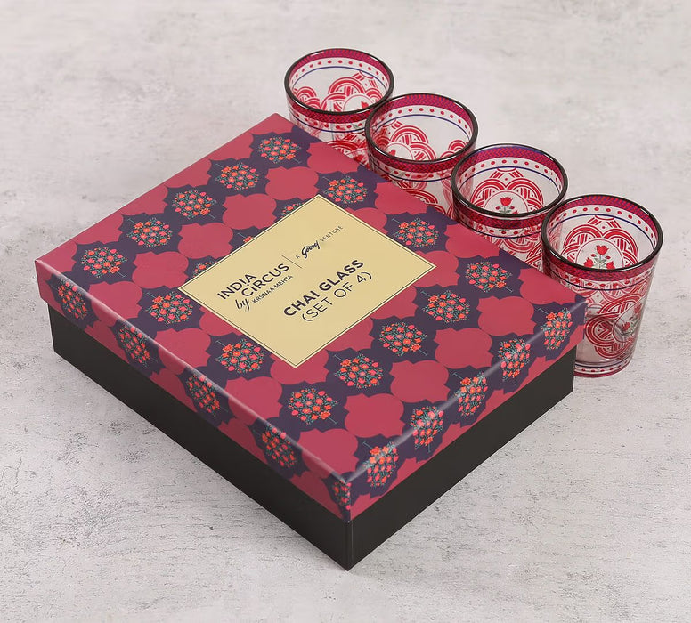India Circus – Rosebud Bloom Chai Glass Set of 4