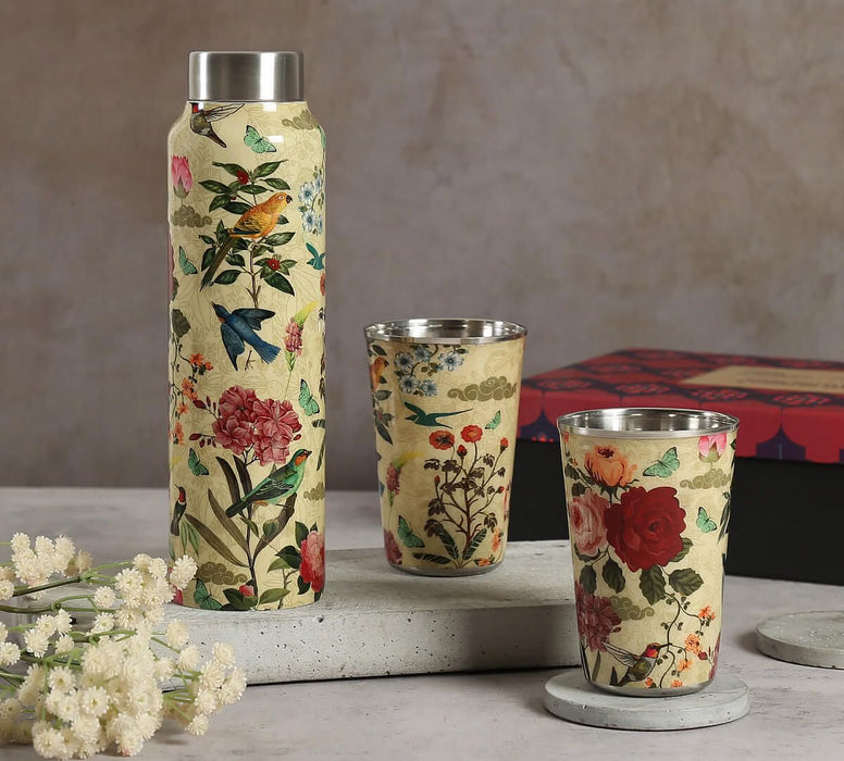 India Circus – Bird Land Bottle and Tumbler Set