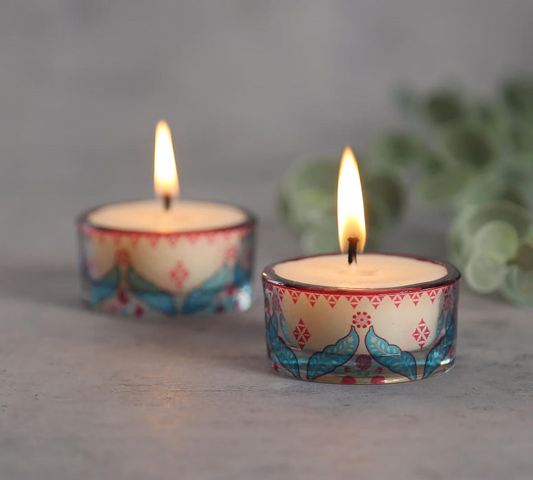 India Circus – Blooming Dahlia T Lite Candle Votive Set of 2