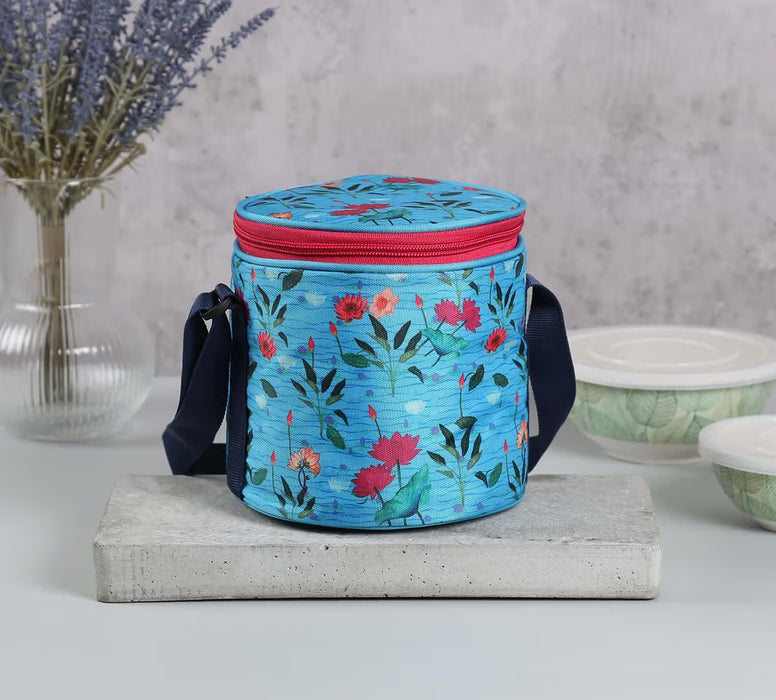 India Circus – Blossomy Mosaic Round Insulated Lunch Bag
