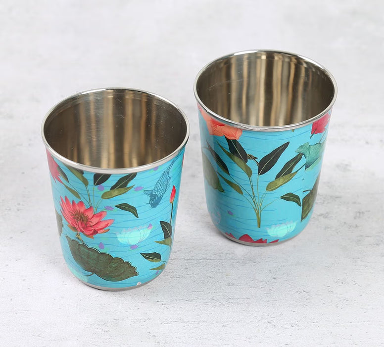 India Circus – Blossomy Mosaic Small Steel Tumbler Set of 2