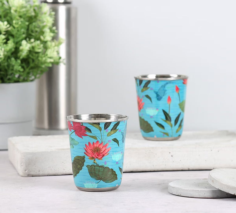 India Circus – Blossomy Mosaic Small Steel Tumbler Set of 2