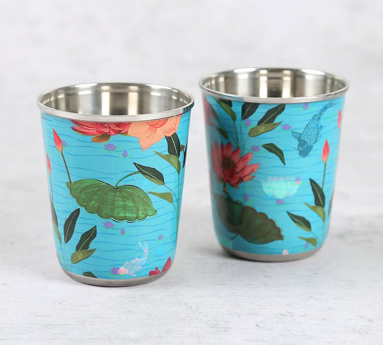 India Circus – Blossomy Mosaic Small Steel Tumbler Set of 2
