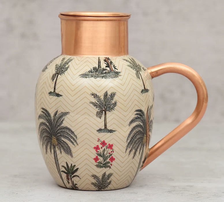 India Circus – Chevron Palms Copper Jug Set (Jug + Tumbler)