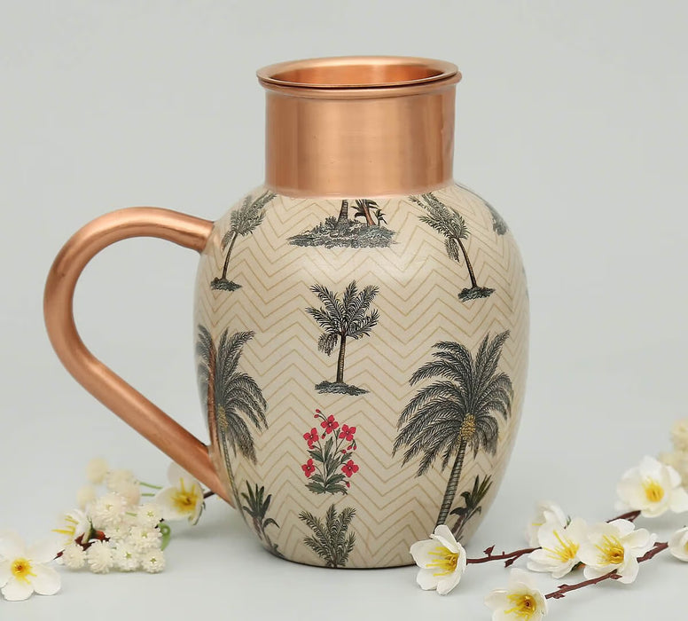 India Circus – Chevron Palms Copper Jug Set (Jug + Tumbler)