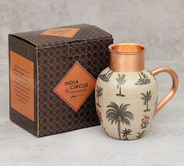 India Circus – Chevron Palms Copper Jug Set (Jug + Tumbler)