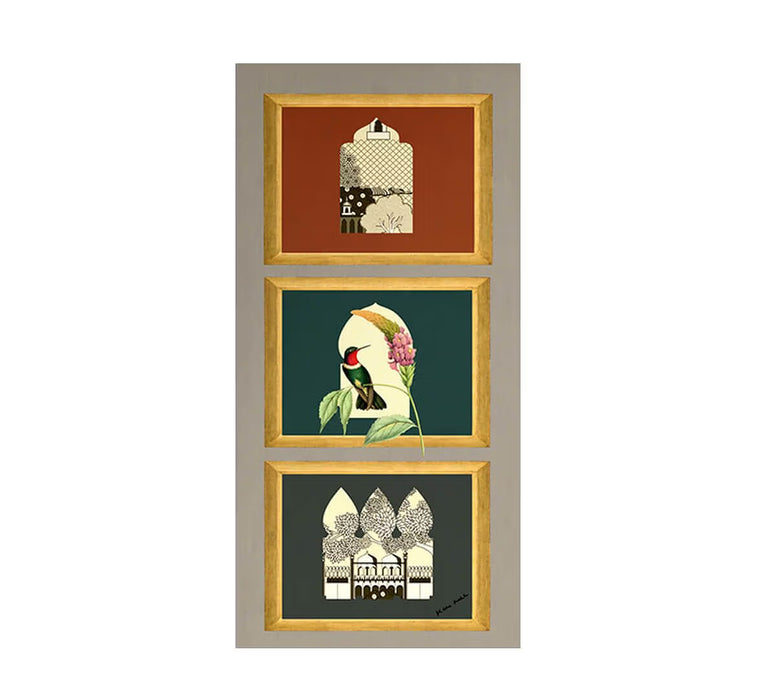 India Circus – Fluttering Blooms Wall Art Set of 3