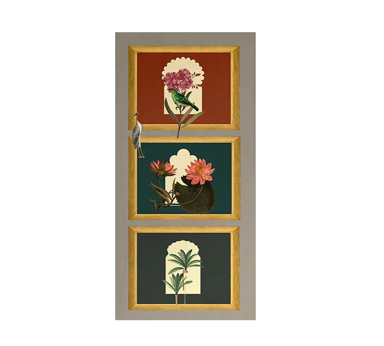 India Circus – Fluttering Blooms Wall Art Set of 3
