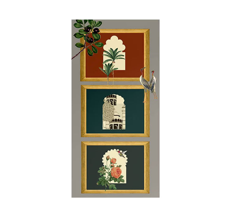 India Circus – Fluttering Blooms Wall Art Set of 3