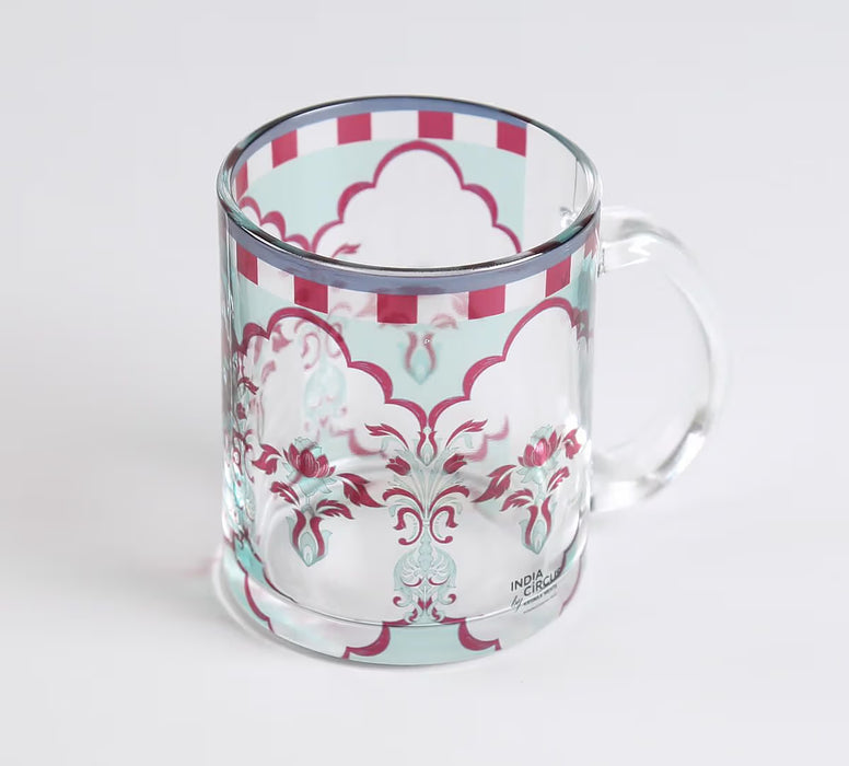 India Circus Giardino Segreto Glass Mugs & Coasters Combo – Set of 2