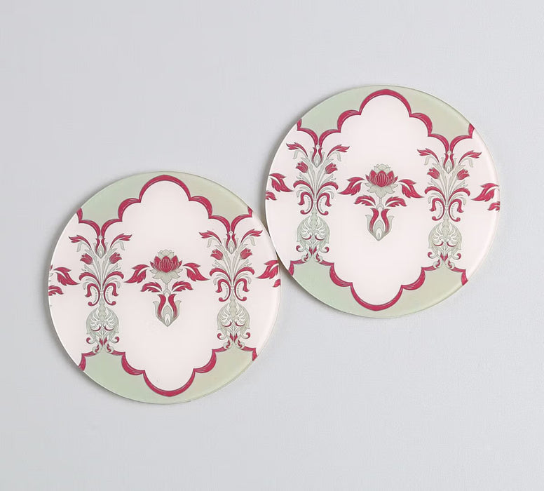 India Circus Giardino Segreto Glass Mugs & Coasters Combo – Set of 2