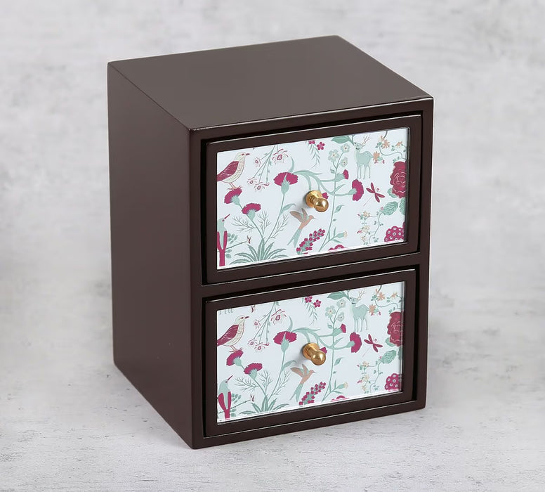 India Circus – Grey Floral Galore Small Chest of Drawer