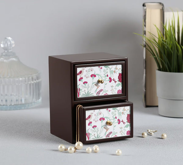 India Circus – Grey Floral Galore Small Chest of Drawer