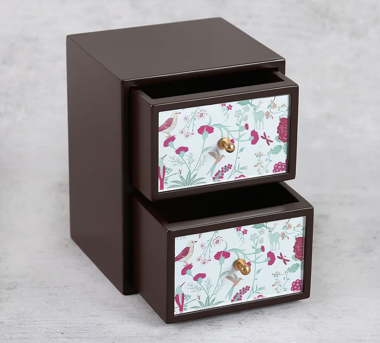 India Circus – Grey Floral Galore Small Chest of Drawer