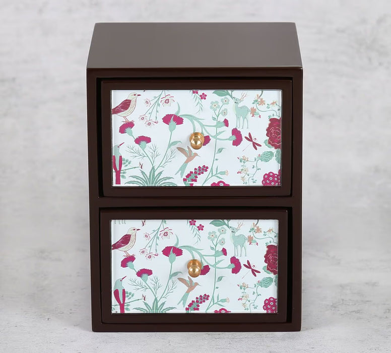 India Circus – Grey Floral Galore Small Chest of Drawer