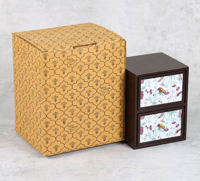 India Circus – Grey Floral Galore Small Chest of Drawer