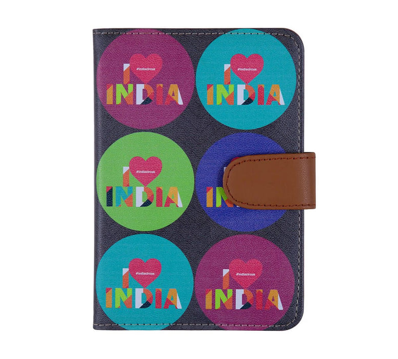 India Circus Love IC Passport Cover – Stylish & Durable Faux Leather Holder