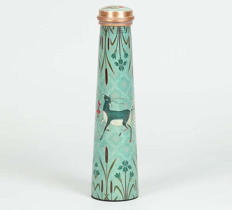 India Circus – Mirroring Deer Garden Tapered Copper Bottle
