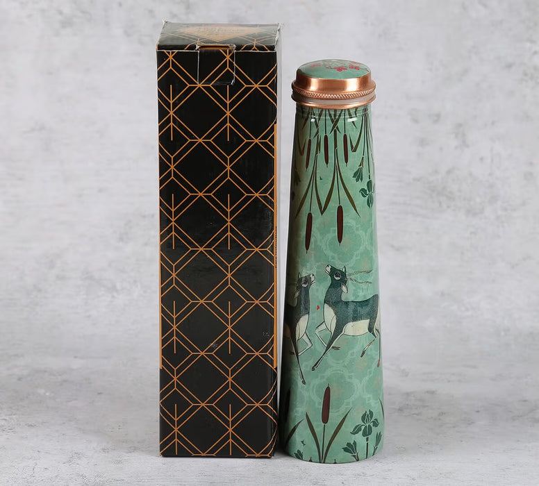 India Circus – Mirroring Deer Garden Tapered Copper Bottle