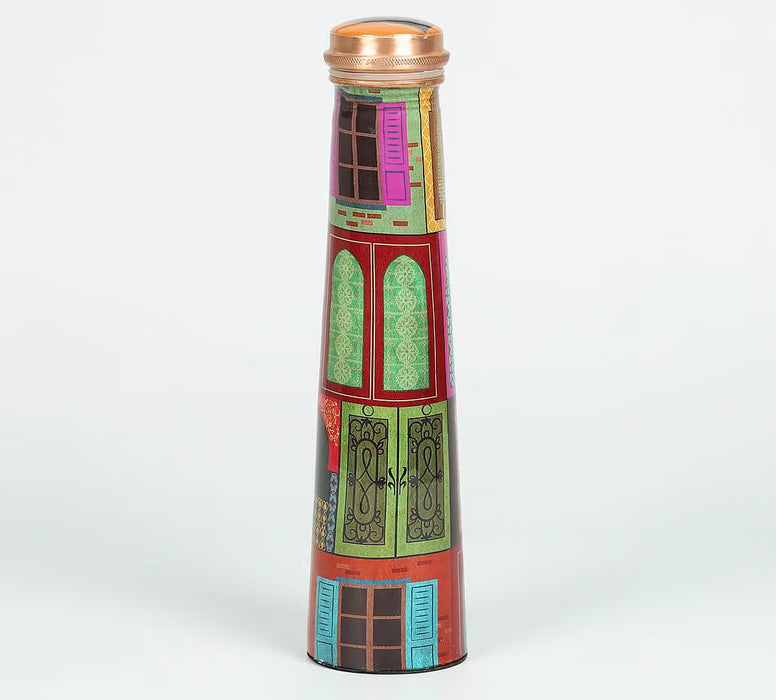 India Circus – Mughal Doors Reiteration Tapered Copper Bottle – 800 mL