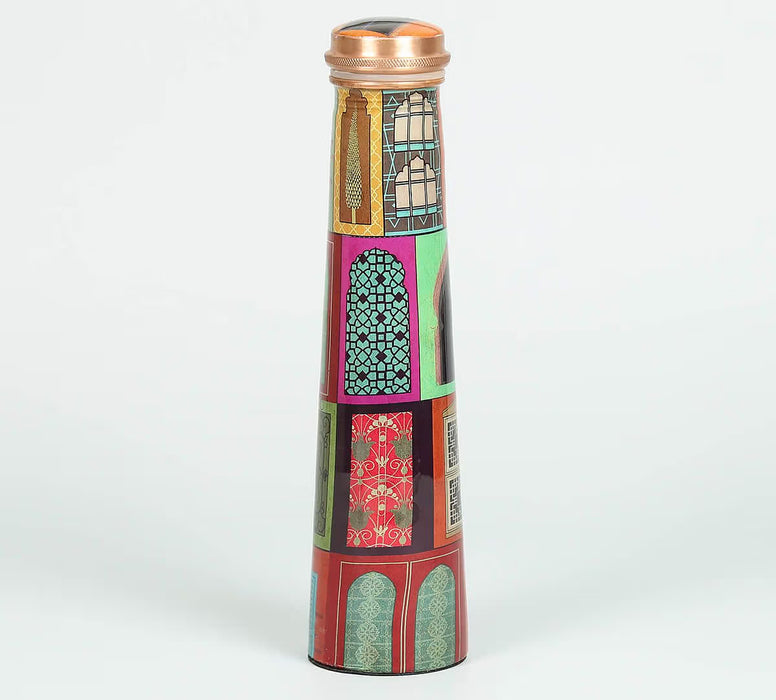 India Circus – Mughal Doors Reiteration Tapered Copper Bottle – 800 mL