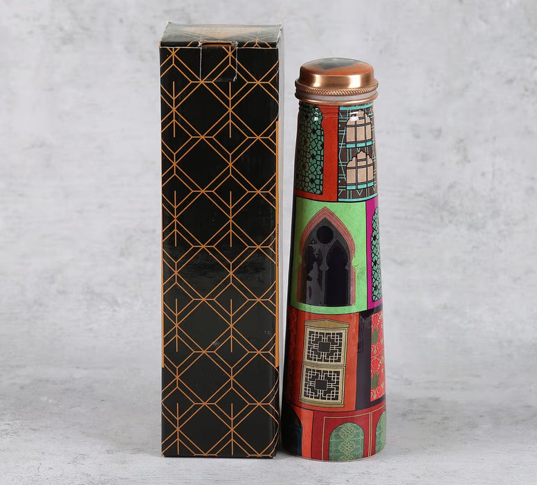 India Circus – Mughal Doors Reiteration Tapered Copper Bottle – 800 mL
