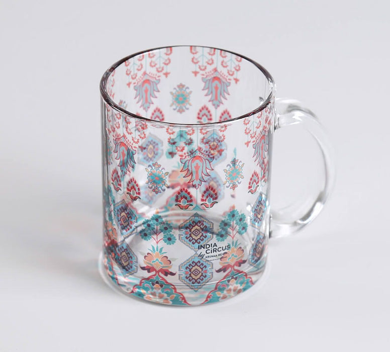 India Circus Pearls of Veneration Glass Mugs & Coasters Combo – Set of 2