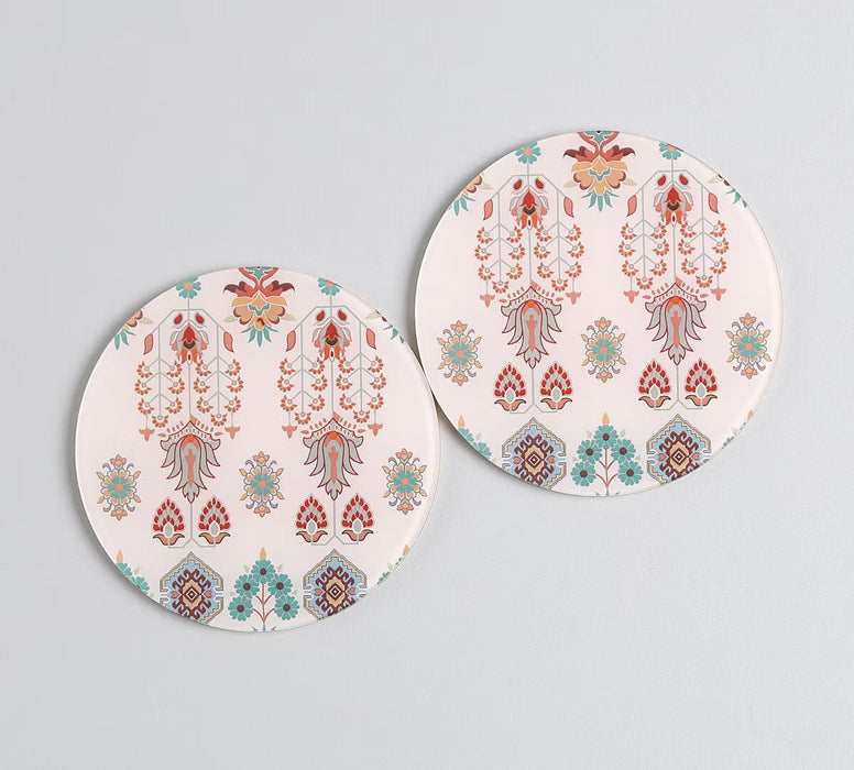 India Circus Pearls of Veneration Glass Mugs & Coasters Combo – Set of 2