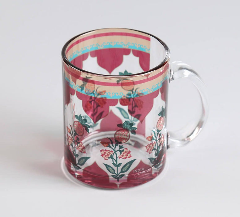India Circus Pome Poetry Glass Mugs & Coasters Combo – Set of 2