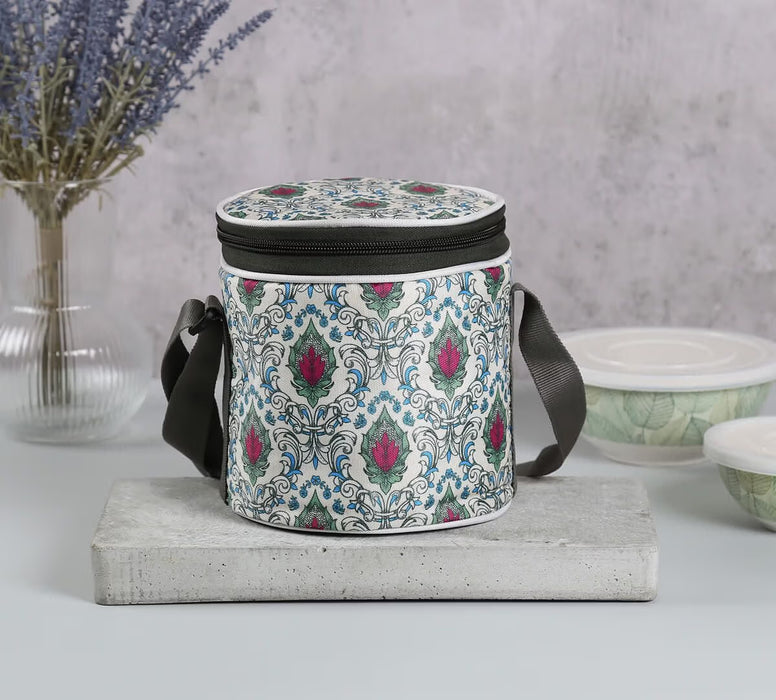 India Circus – Rosebuds of Damask Round Insulated Lunch Bag