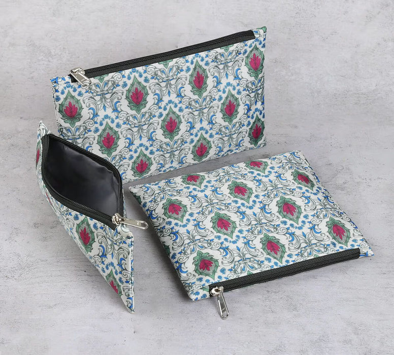 India Circus – Rosebuds of Damask Utility Pouch Set of 3