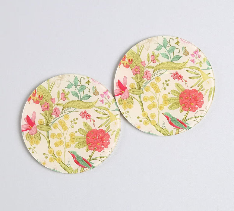 India Circus Rustic Realm Glass Mugs & Coasters Combo – Set of 2