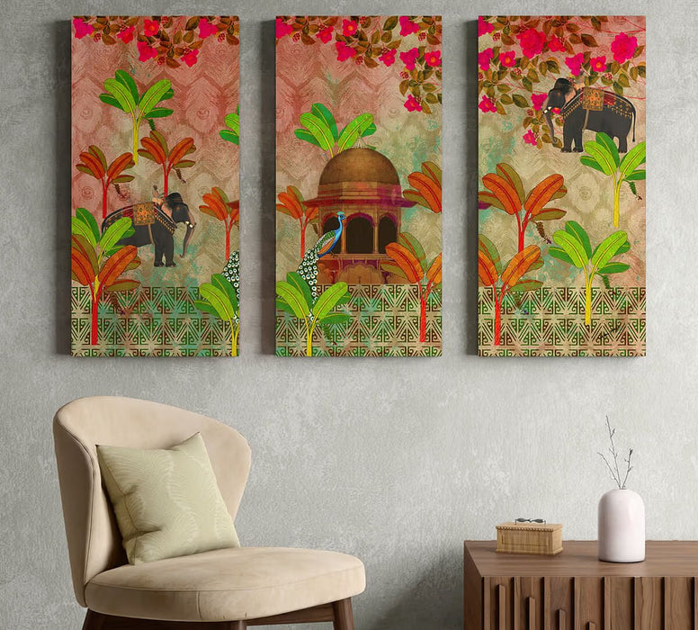 India Circus – Tribal Tusker Wall Art Set of 3