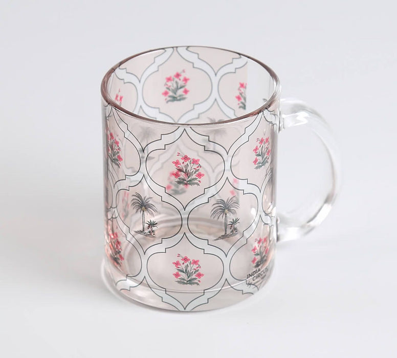 India Circus Tropic Tryst Glass Mugs & Coasters Combo – Set of 2